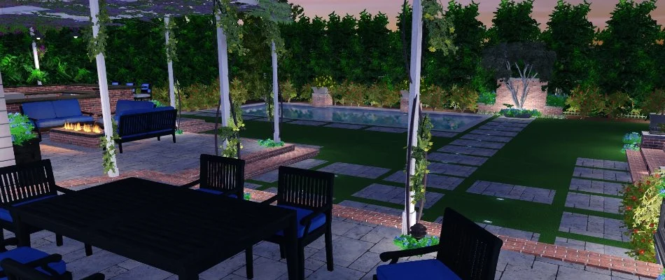 3D design rendering of an outdoor space in Encinitas, CA.